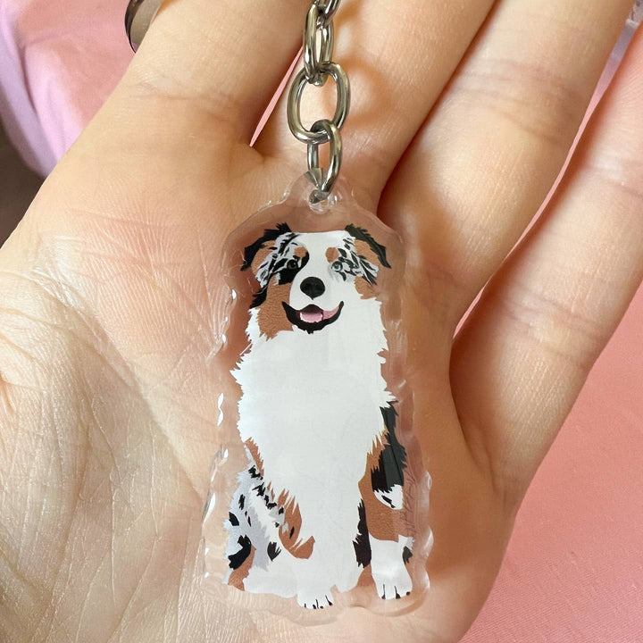 Australian Shepherd (Blue Merle) Keychain