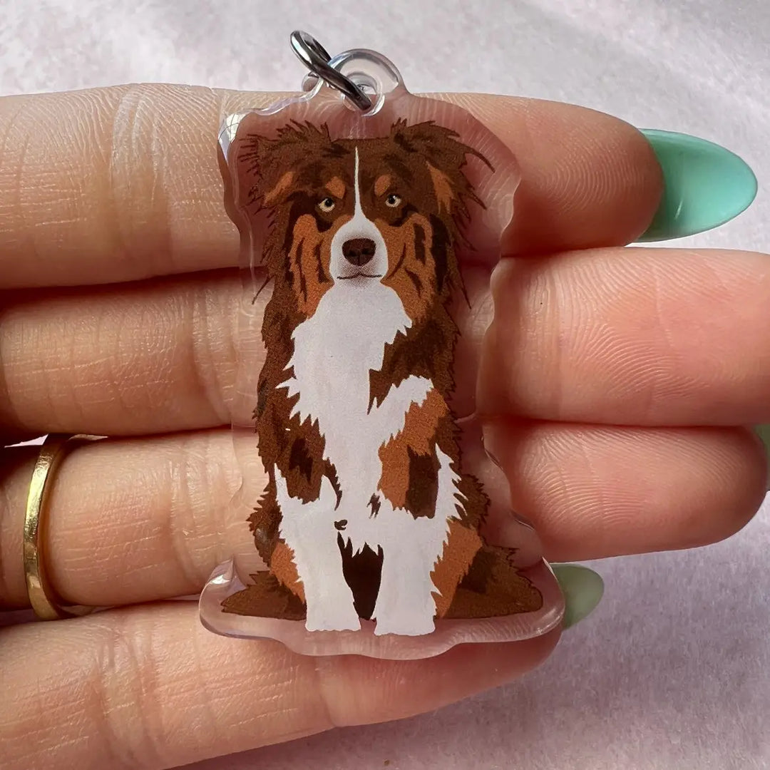 Australian Shepherd (Red Tri) Keychain