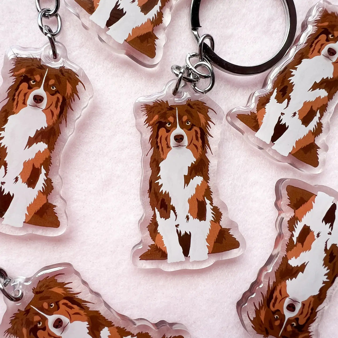 Australian Shepherd (Red Tri) Keychain