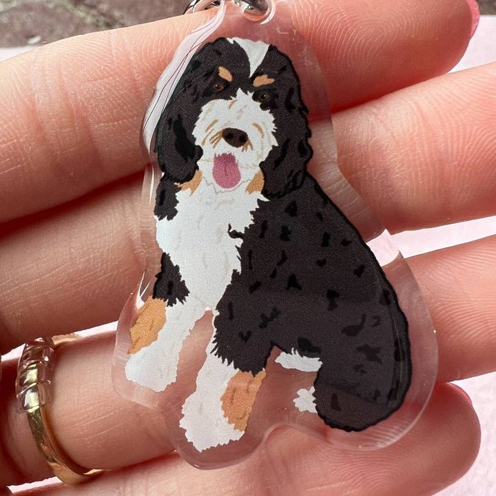 Bernedoodle Keychain