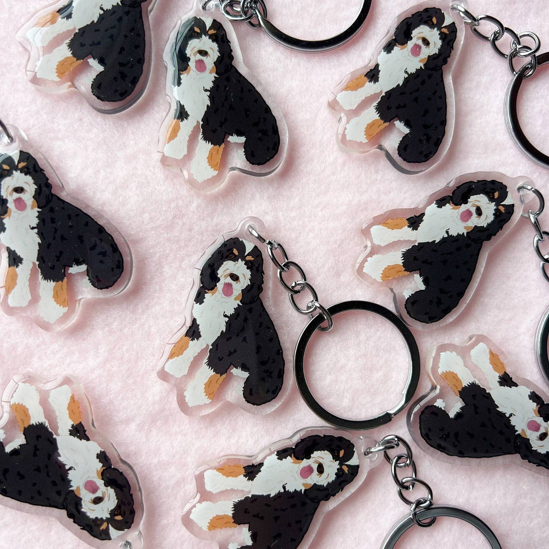 Bernedoodle Keychain