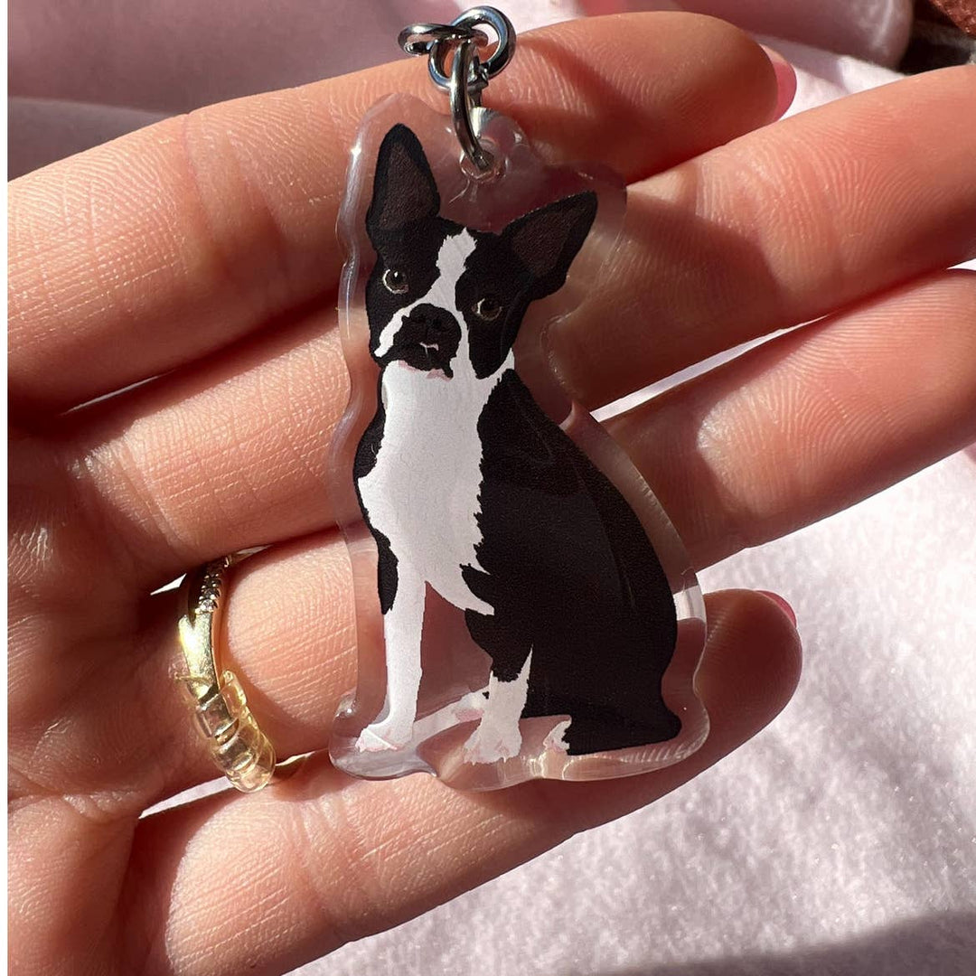 Boston Terrier (Black & White) Keychain