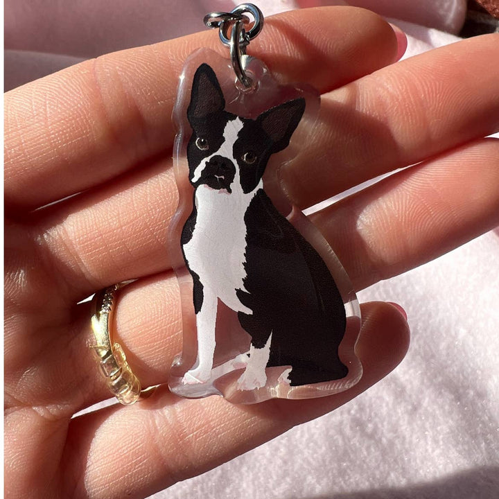 Boston Terrier (Black & White) Keychain