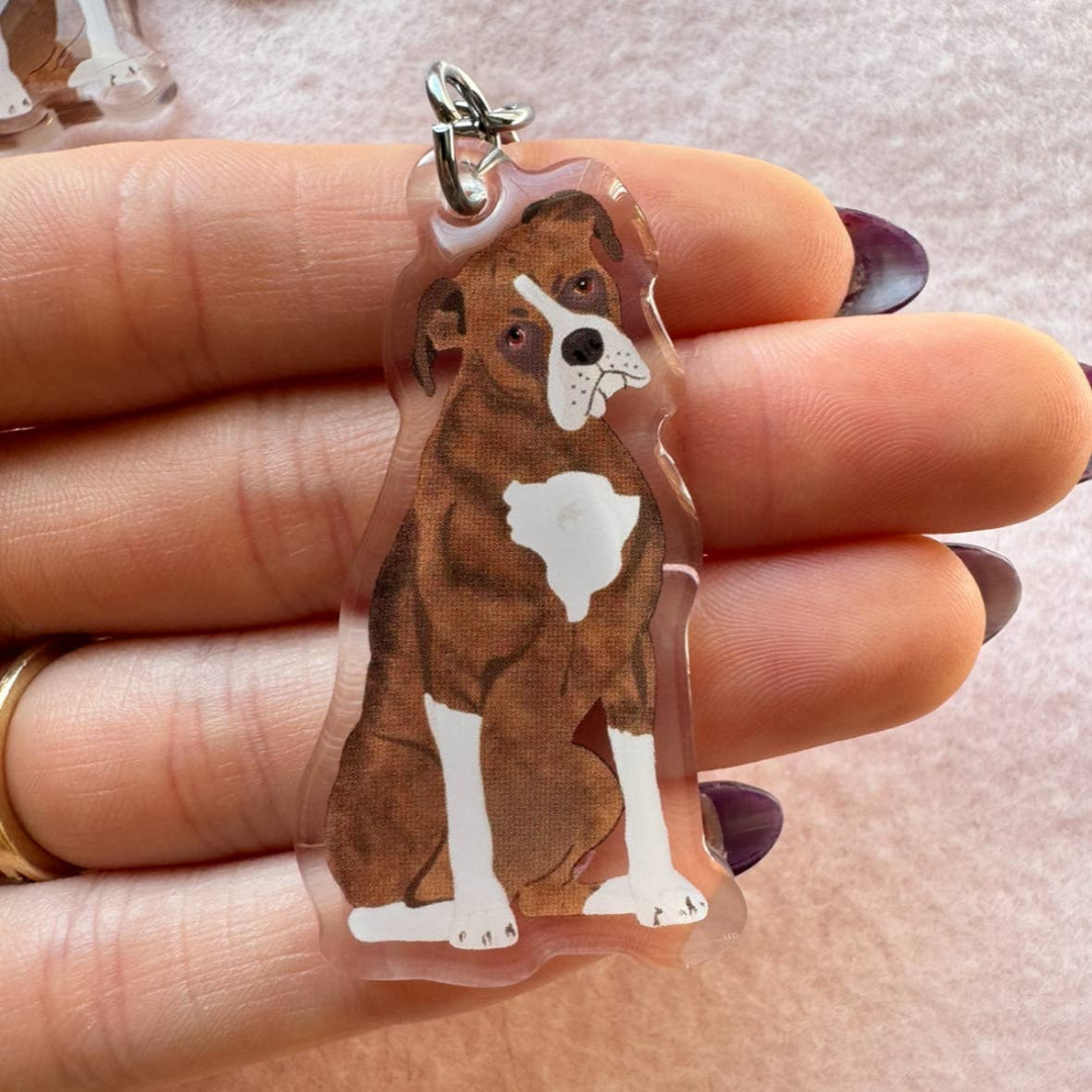 Boxer (Flashy Brindle) Keychain
