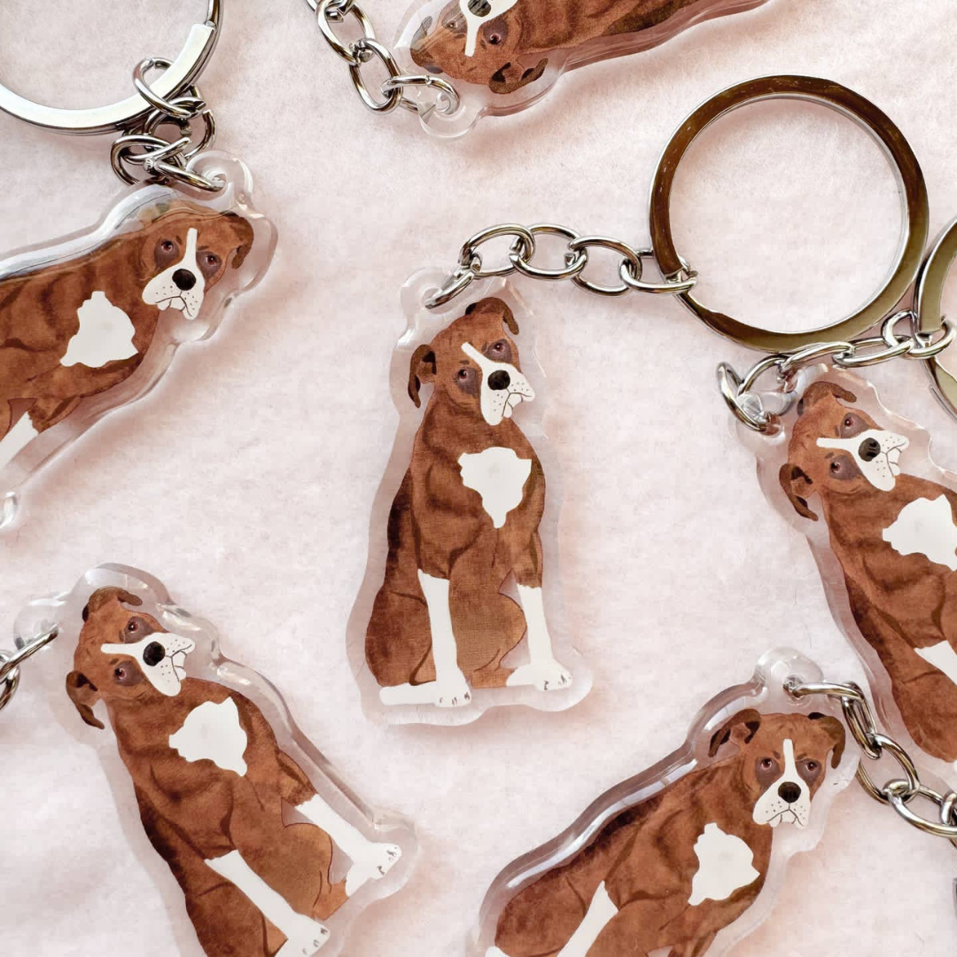 Boxer (Flashy Brindle) Keychain
