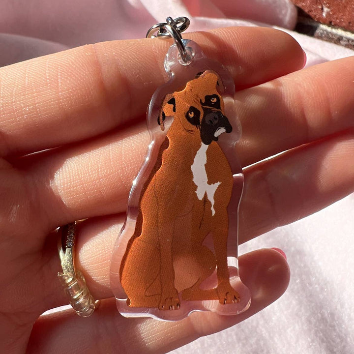 Boxer (Brown) Keychain