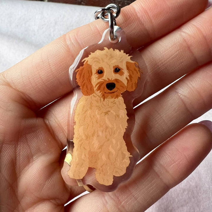 Cockapoo (Blonde), Mini Goldendoodle (Blonde), Multipoo Keychain