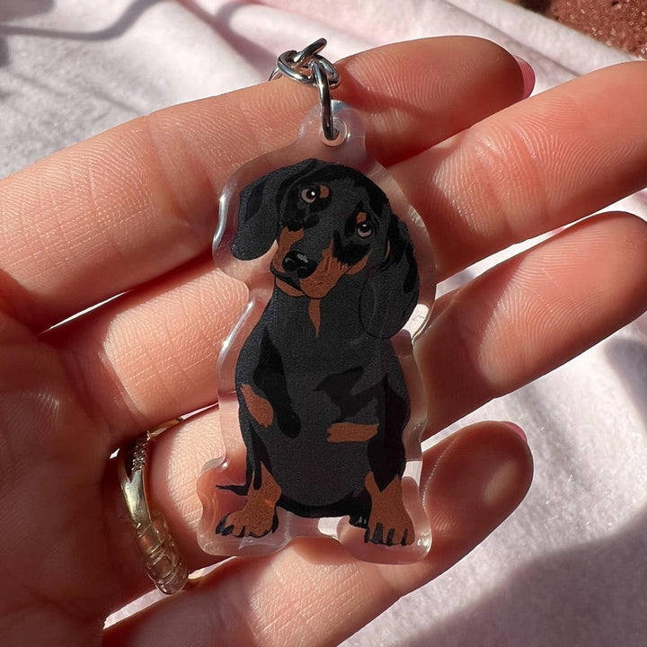 Dachshund (Black and Brown) Keychain