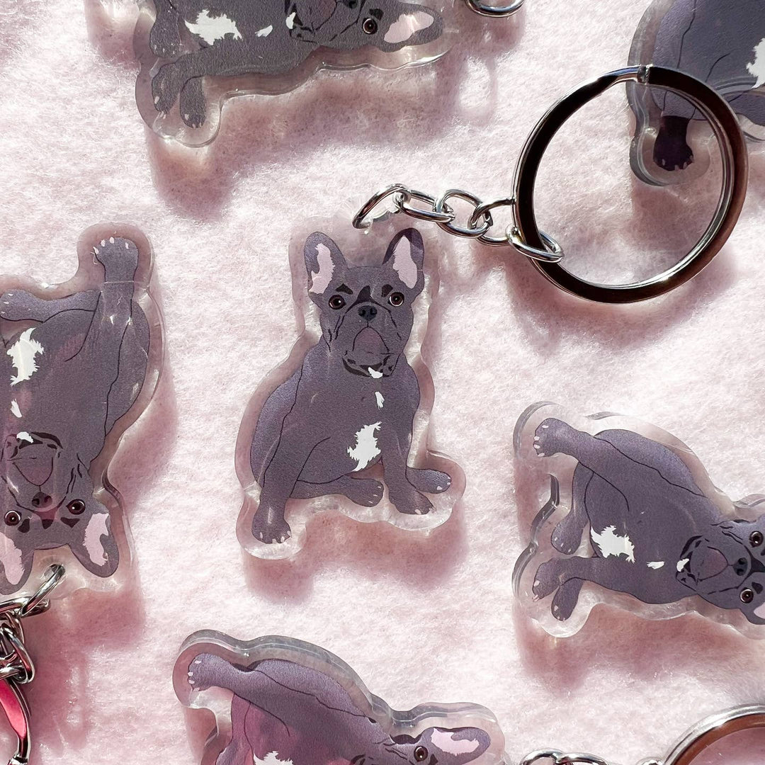 Frenchie (Gray) Keychain