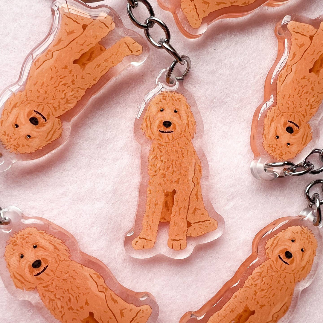 Goldendoodle (Blonde), Labradoodle (Blonde) Keychain