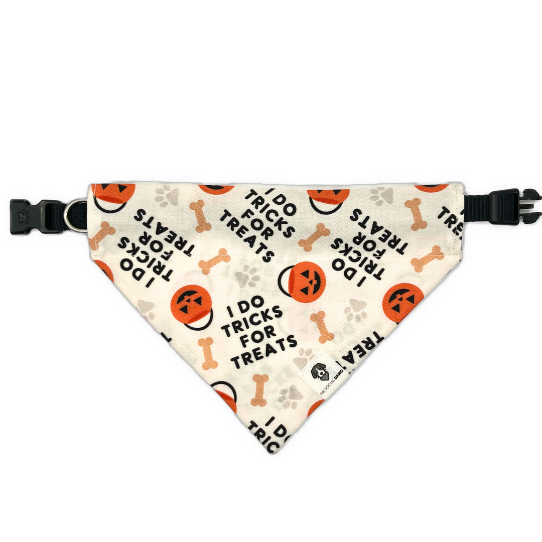 I Do Tricks For Treats Halloween Slip-On Dog Bandana