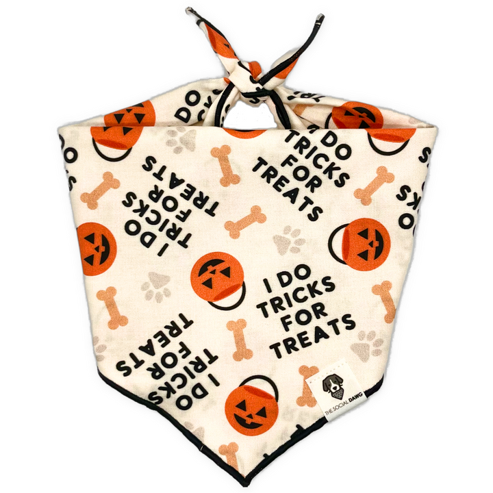 I Do Tricks For Treats Halloween Tie-On Dog Bandana