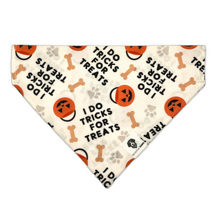 I Do Tricks For Treats Halloween Slip-On Dog Bandana