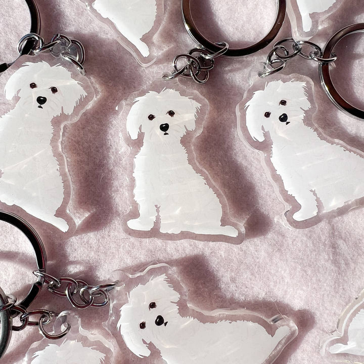Maltese, Coton De Tulear Keychain