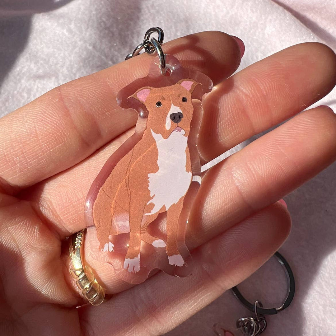 Pit Bull (Brown/Red), Staffy (Brown/Red) Keychain