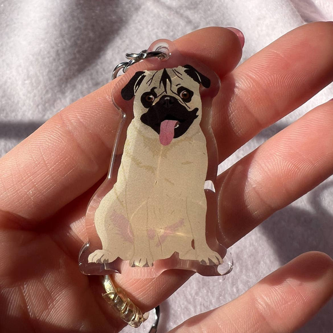 Pug (Fawn) Keychain