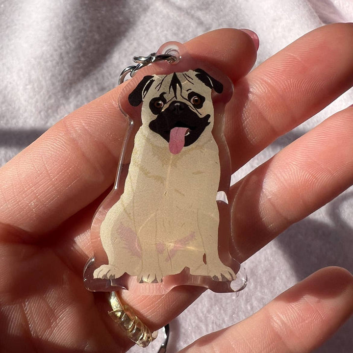 Pug (Fawn) Keychain