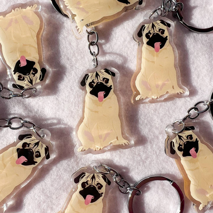 Pug (Fawn) Keychain