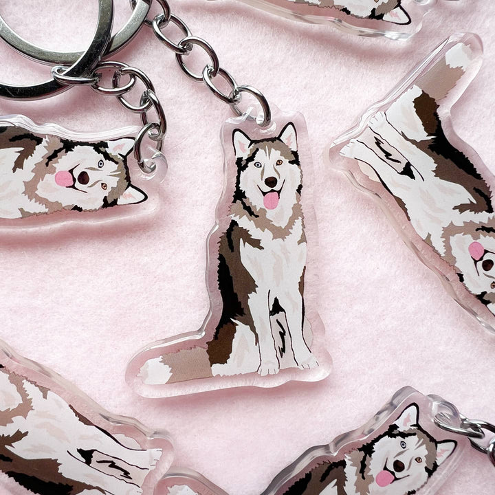 Siberian Husky, Malamute Keychain