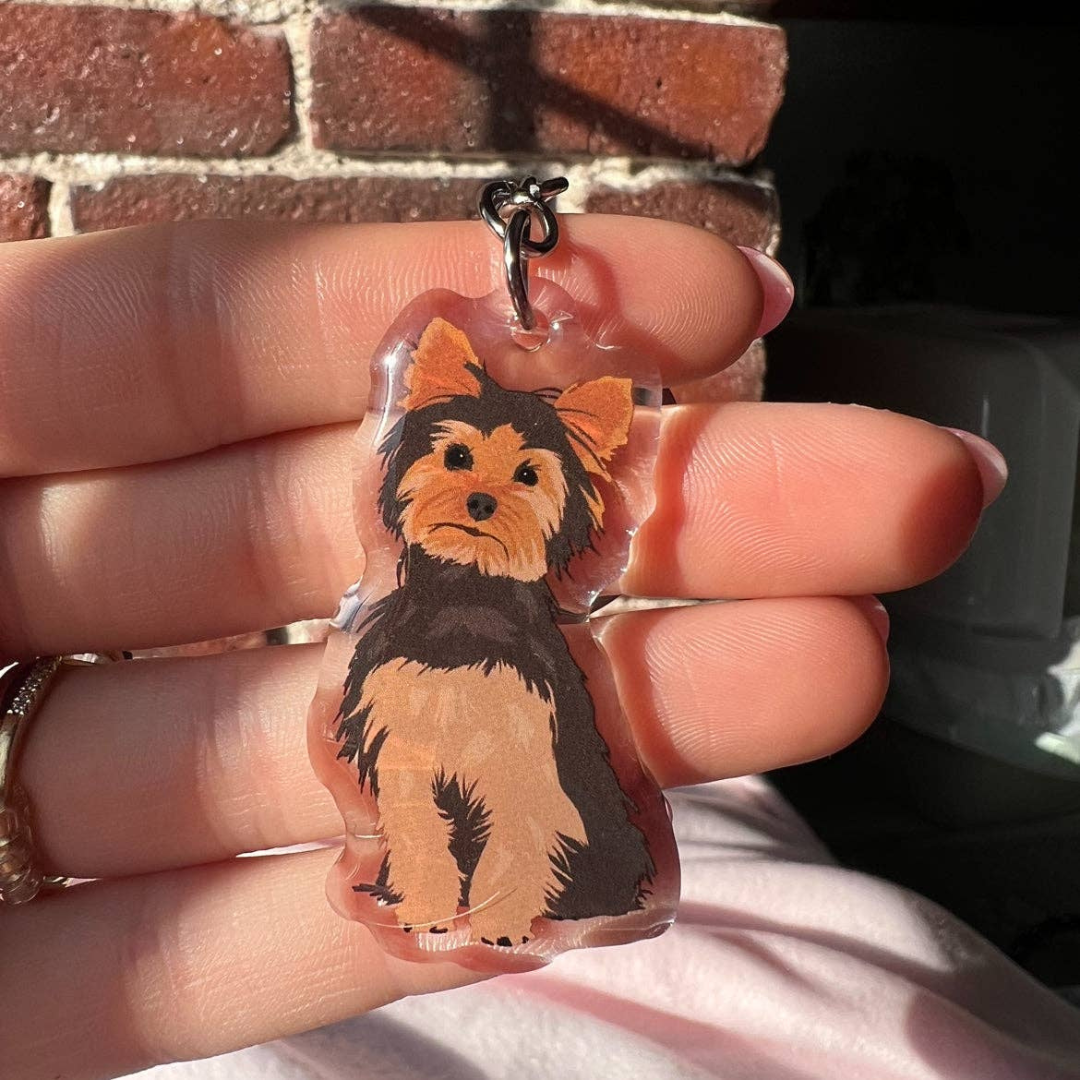 Yorkshire Terrier (Black & Tan Yorkie) Keychain