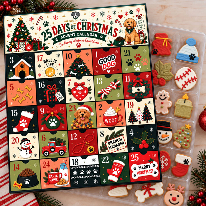 PREORDER - Merry Woofmas Holiday Dog Advent Calendar - 25 Days of Treats