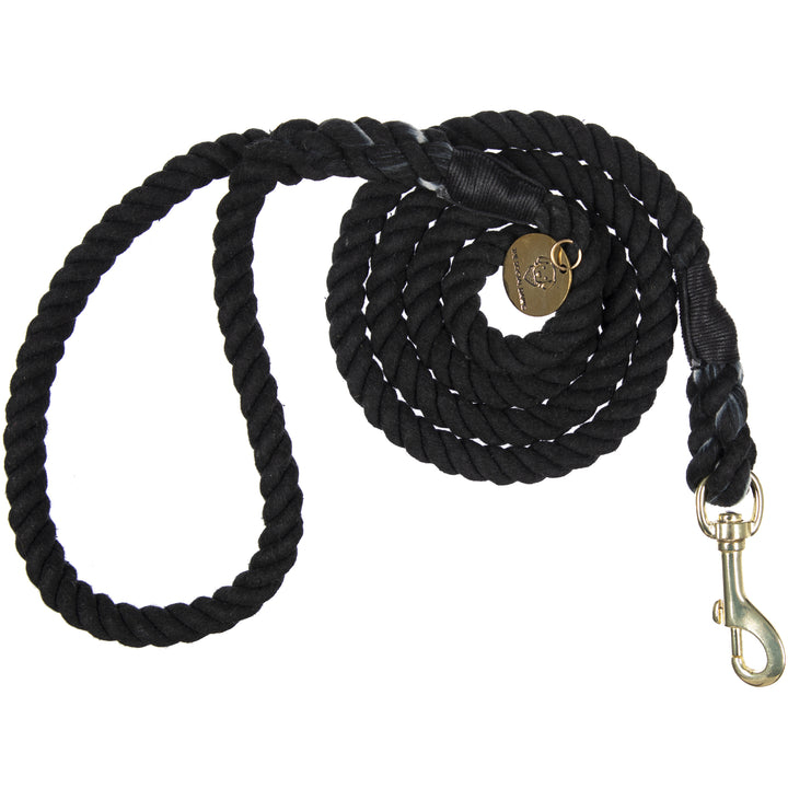 Black Cotton Rope Dog Leash