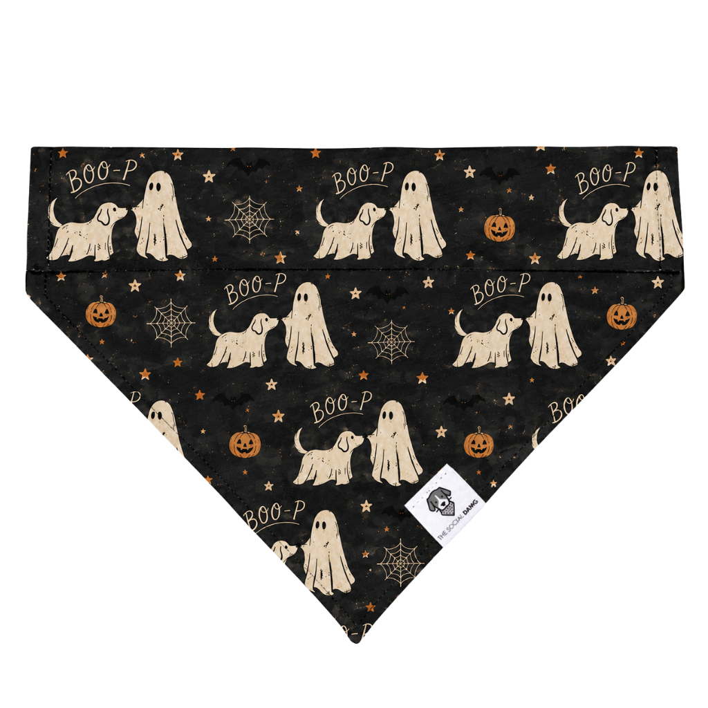 Boo-p Ghost Halloween Slip-On Dog Bandana