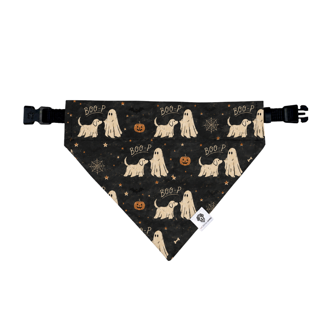 Boo-p Ghost Halloween Slip-On Dog Bandana