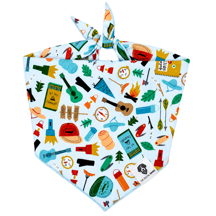 Camping Crew Tie-On Dog Bandana