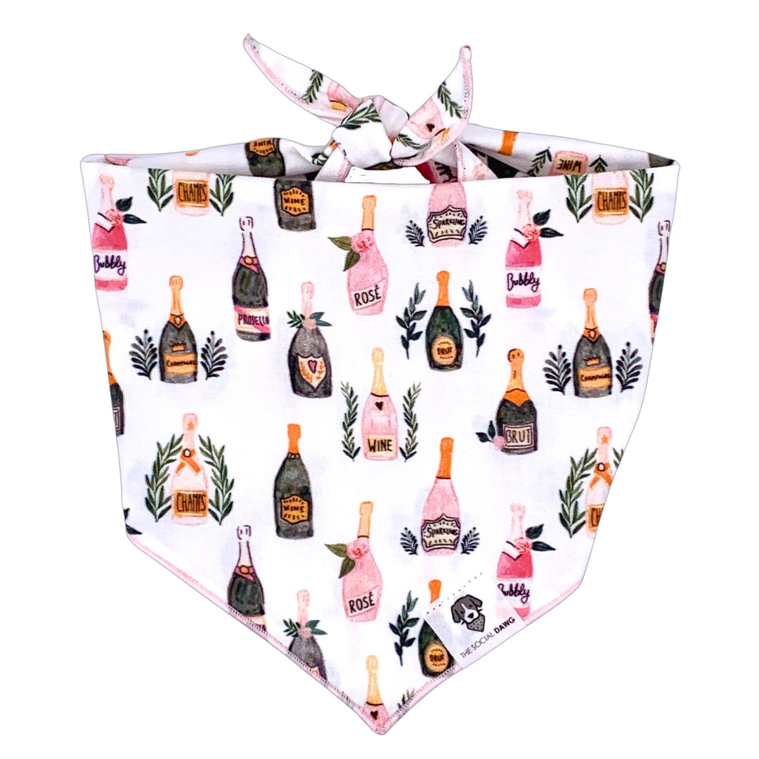 Champagne Tie-On Dog Bandana