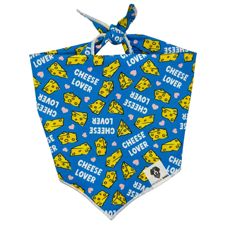 Cheese Lover Tie-On Dog Bandana