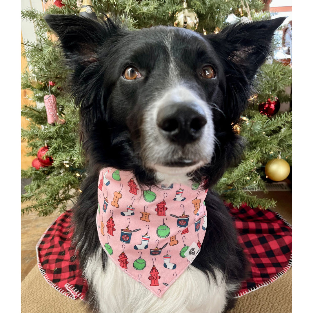 Christmas Ornaments Tie-On Dog Bandana