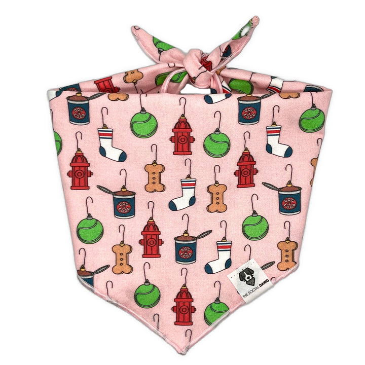 Christmas Ornaments Tie-On Dog Bandana