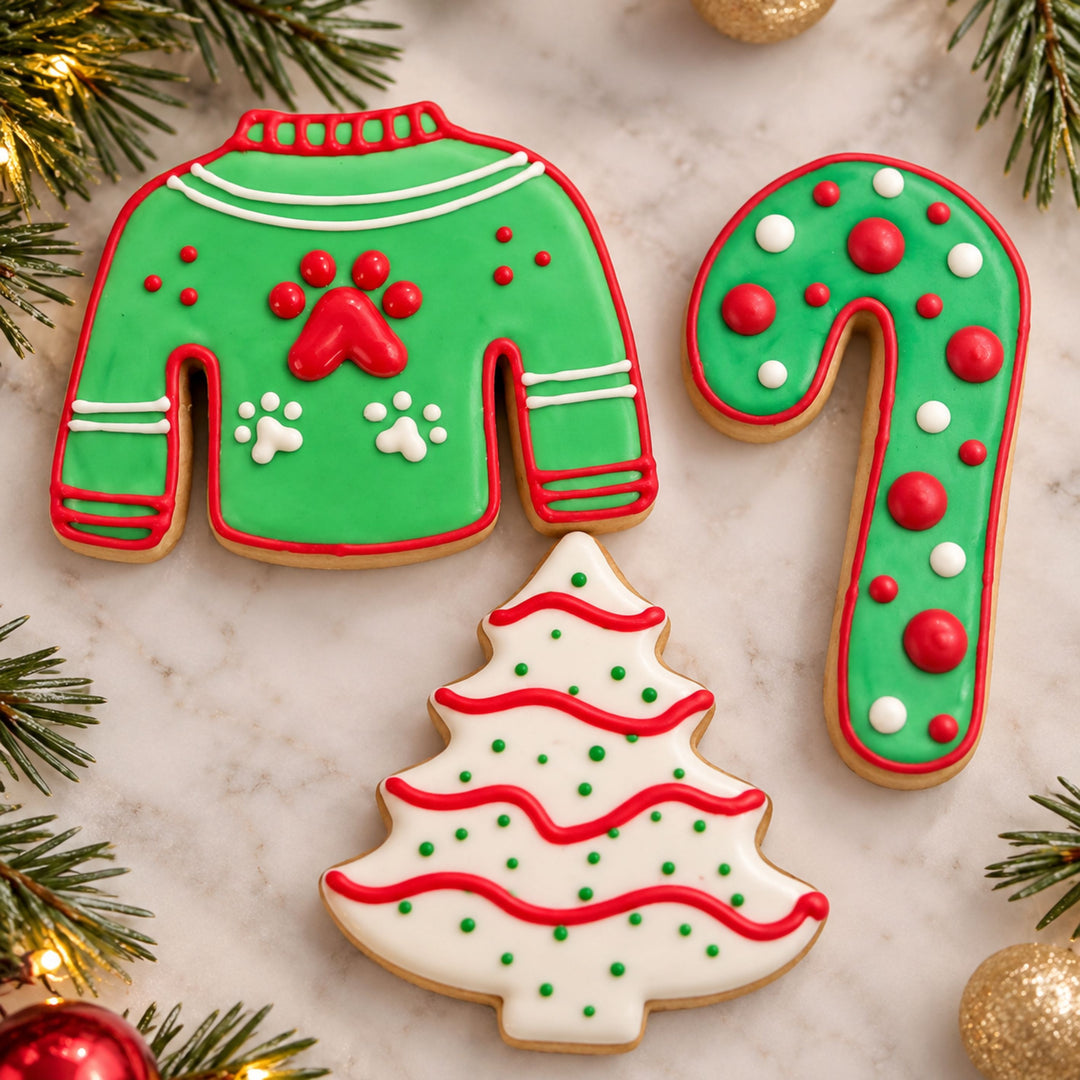 PREORDER - Holiday Sweater Dog Treat Trio