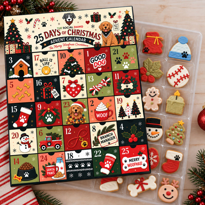 PREORDER - Merry Woofmas Holiday Dog Advent Calendar - 25 Days of Treats