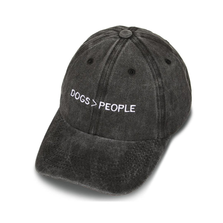 Dogs Over People Embroidered Black Baseball Hat
