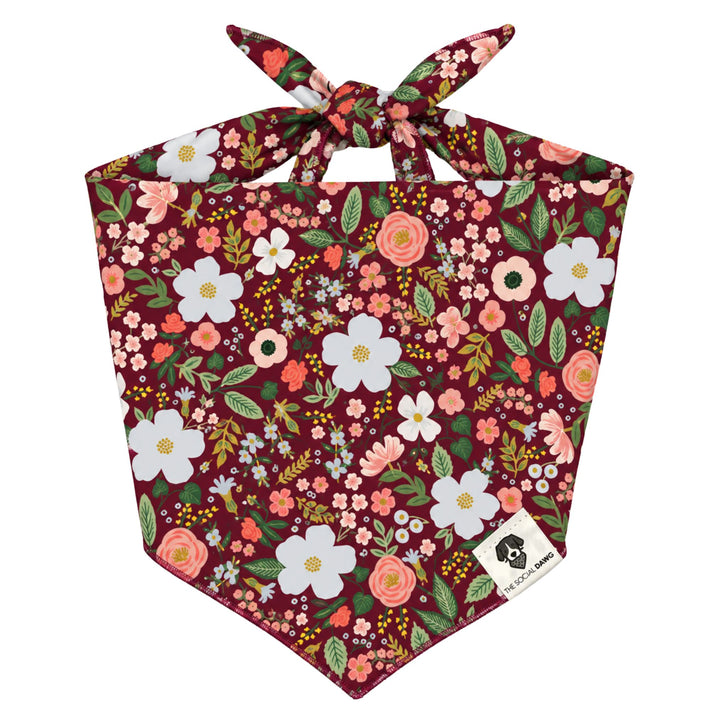 Fall Floral Tie-On Dog Bandana