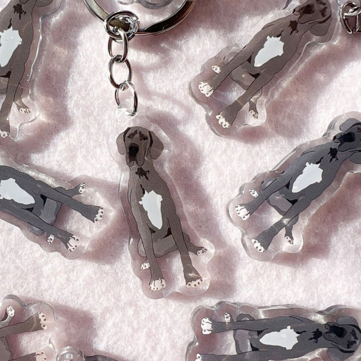 Great Dane (Gray) Keychain