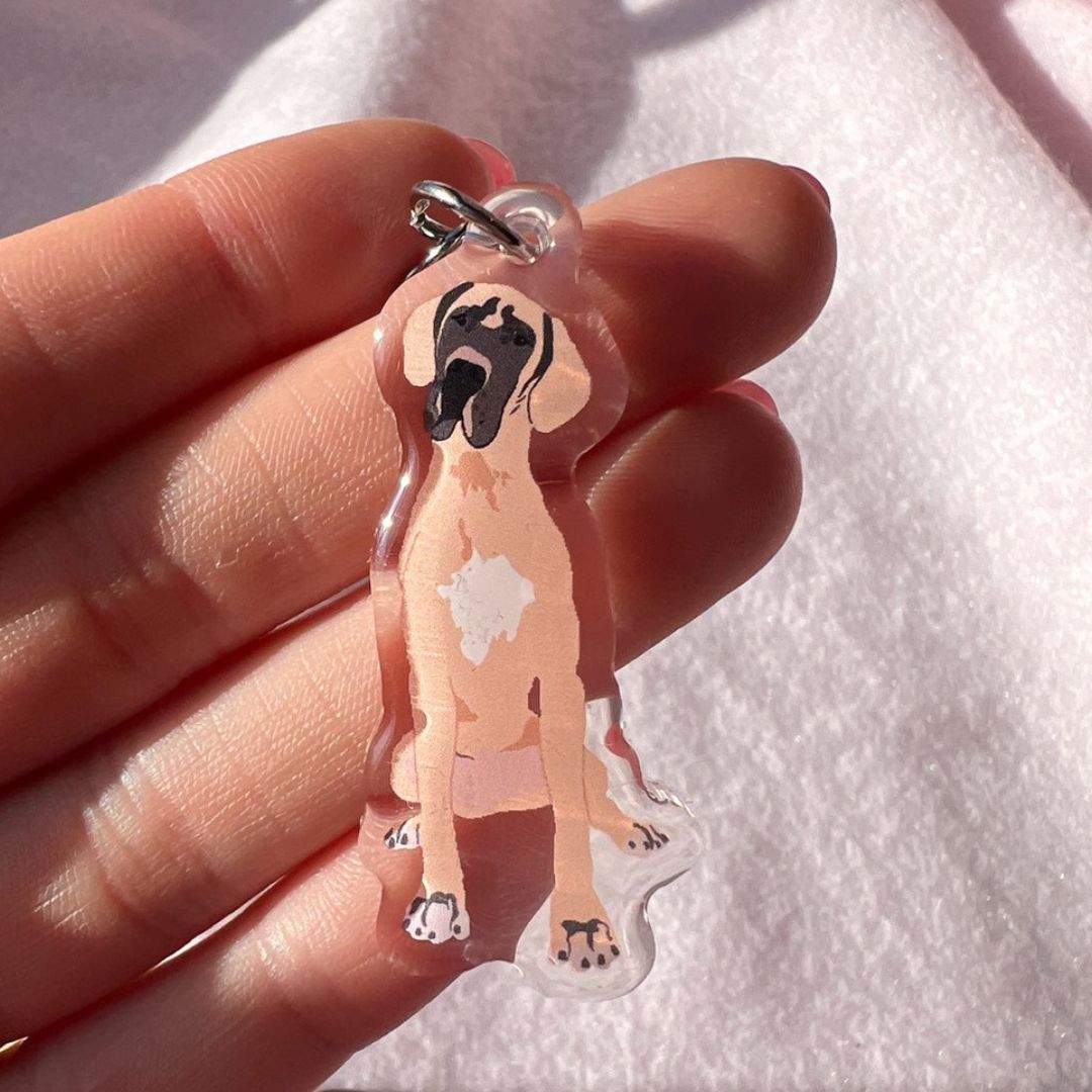 Great Dane (Tan) Keychain