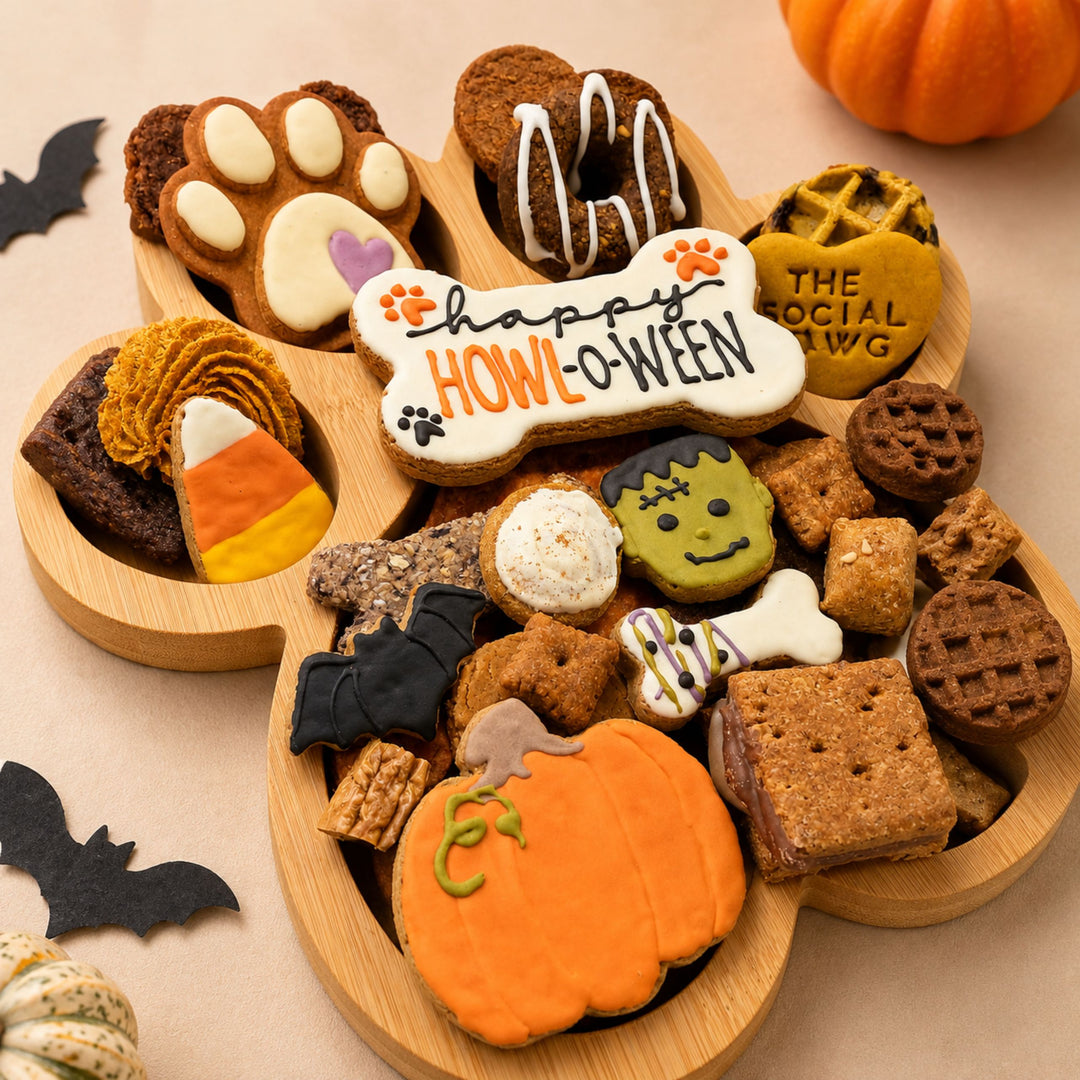 Halloween Paw Shaped Dog Barkuterie Board