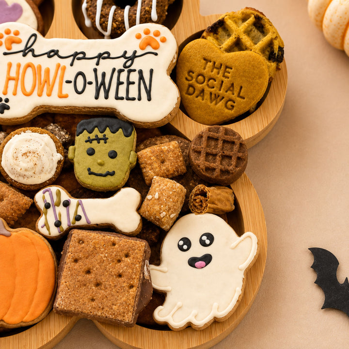 Halloween Paw Shaped Dog Barkuterie Board