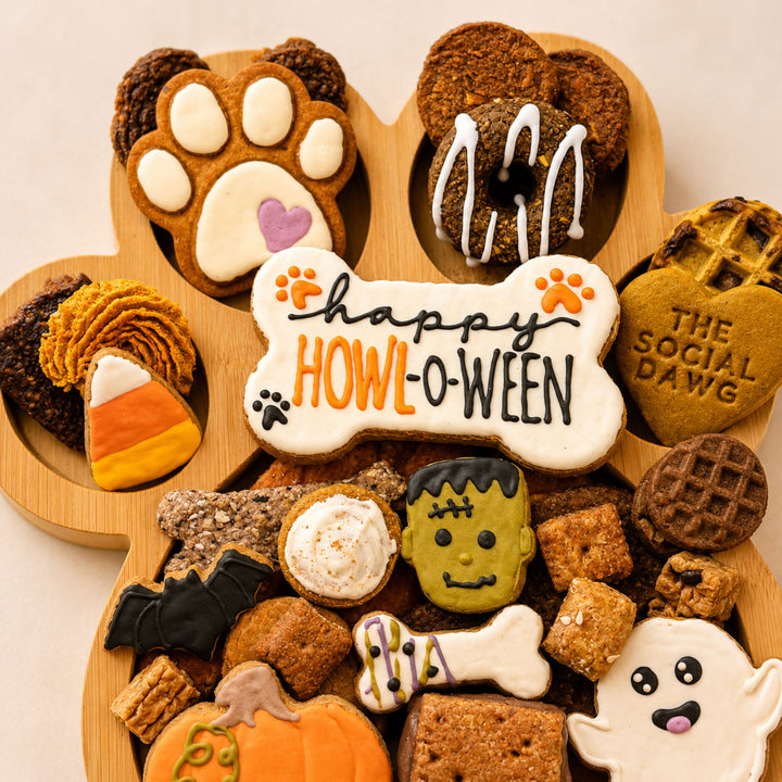 Halloween Paw Shaped Dog Barkuterie Board