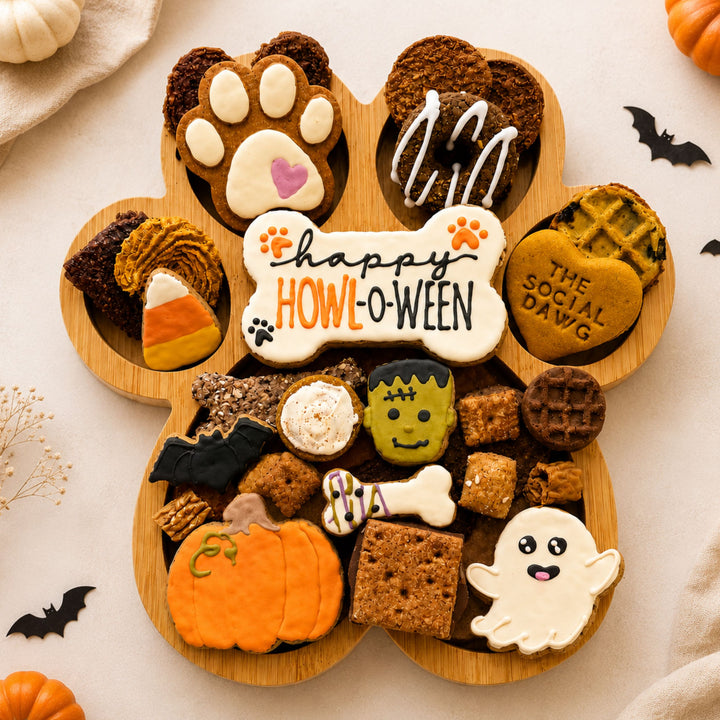 Halloween Paw Shaped Dog Barkuterie Board