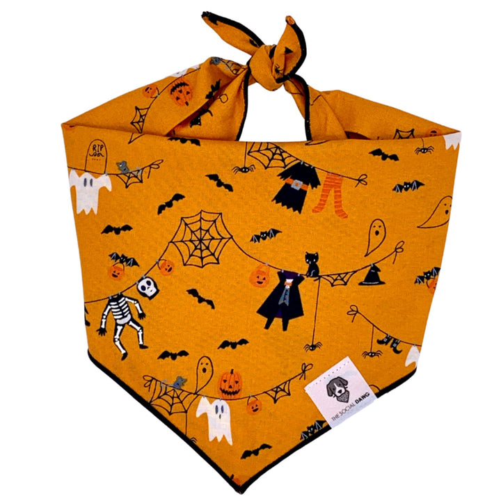 Halloween Spooky Tie-On Dog Bandana