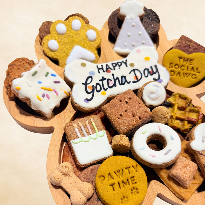 Happy Gotcha Day Paw Barkuterie Dog Treat Board