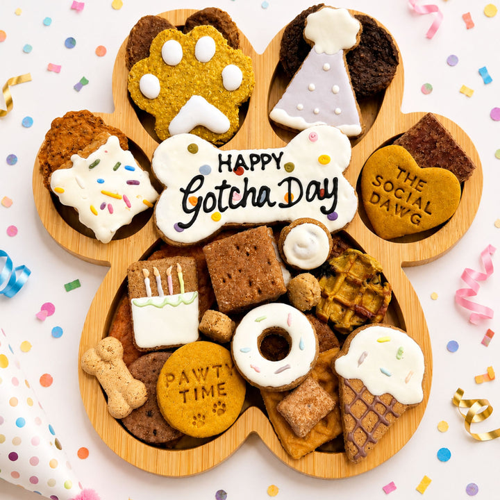 Happy Gotcha Day Paw Barkuterie Dog Treat Board