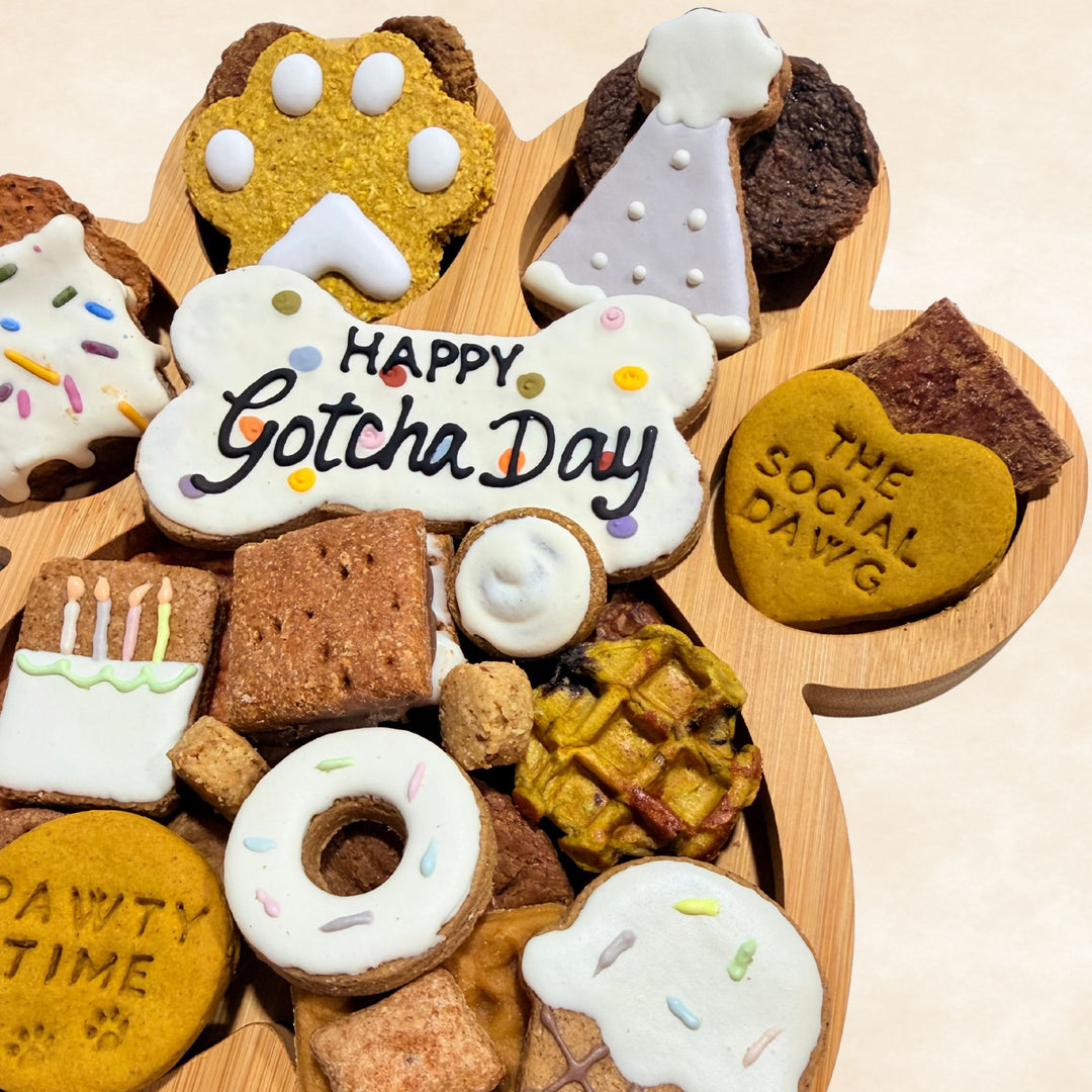 Happy Gotcha Day Paw Barkuterie Dog Treat Board