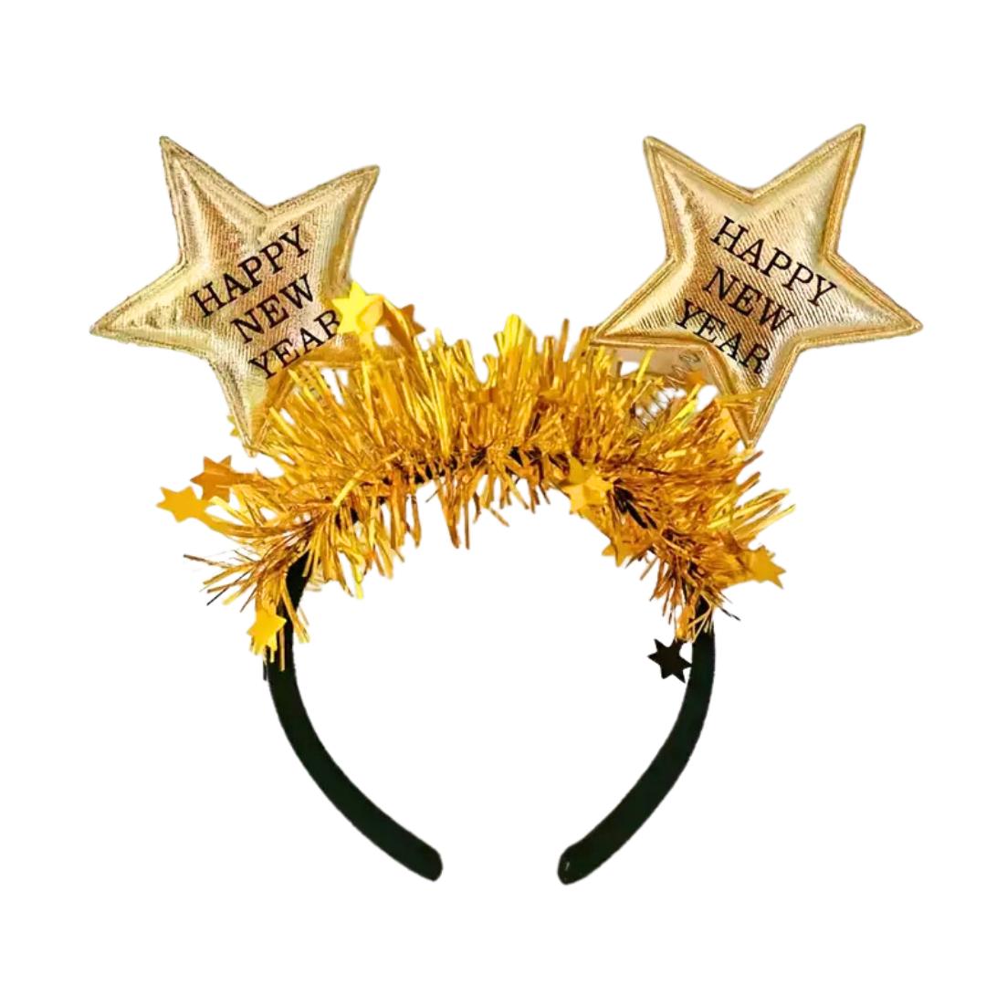 Happy New Year Gold Bopper Headband