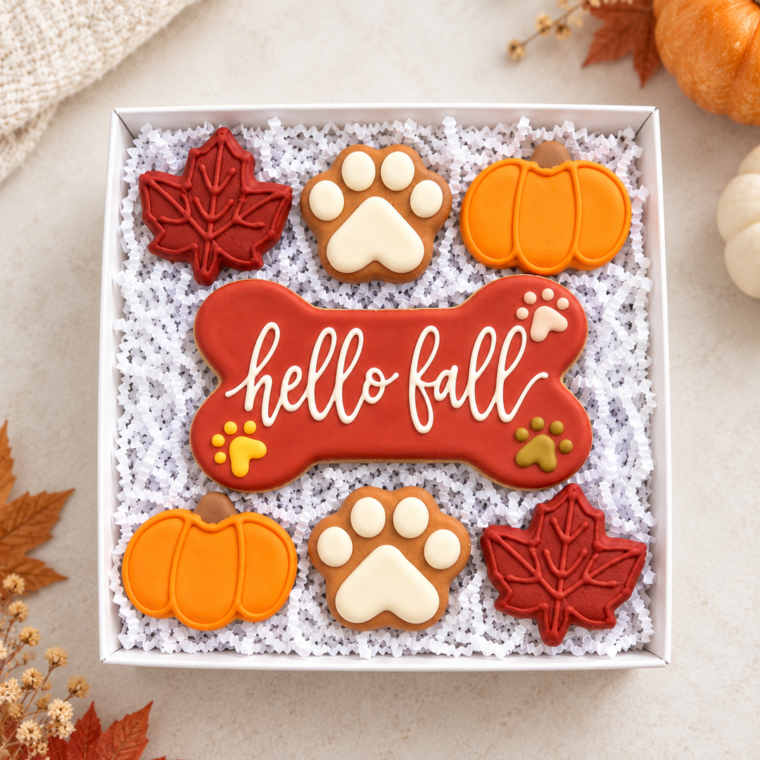 Hello Fall Dog Treat Gift Box