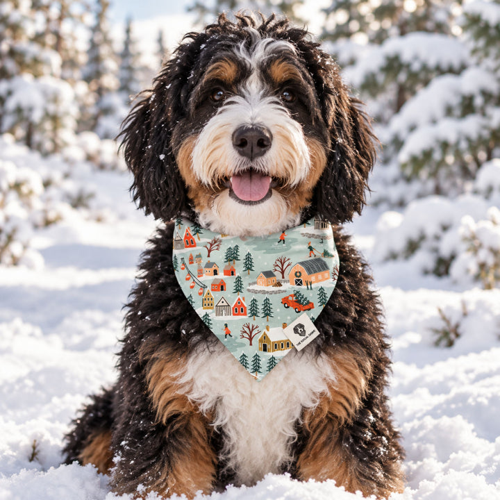 Winter Village Holiday Slip-On Dog Bandana